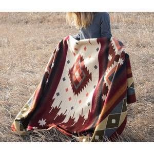 NEW ALPACA THREADZ wool blanket in rust andean